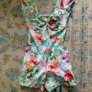 EUC Stop Staring Summer Floral Romper
